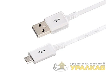 Кабель USB microUSB длинный штекер 1м бел. Rexant 18-4269-20