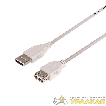 Шнур USB 2.0 (USB А-USB A) 1.8м сер. REXANT 