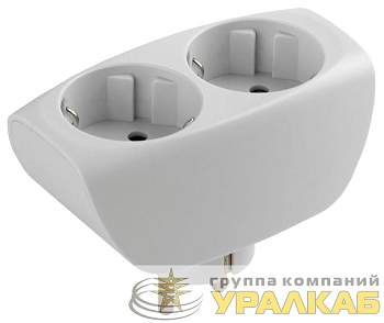 Разветвитель 2-м SP-2e-W с заземл. со шторками (10/60/1440) бел. ЭРА C0045528