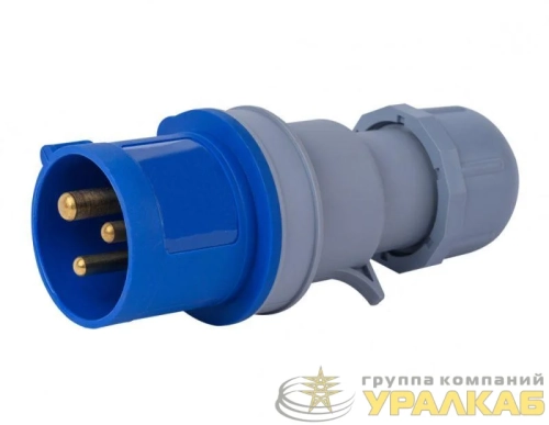 Вилка переносная 2Р+РЕ 32А 220В IP44 ВП-103 DEKraft 