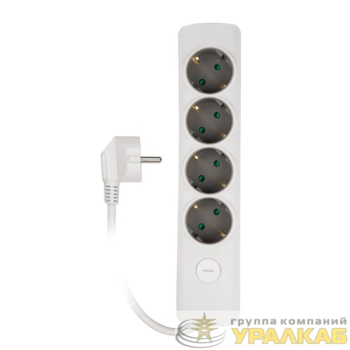 Удлинитель 4х1.4м с заземл. с выкл. бел. ET-04-140W JAZZway 5051799 детальная картинка