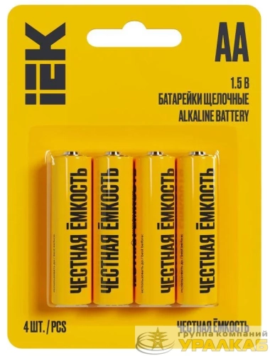 Элемент питания алкалиновый AA/LR6 Alkaline (блист.4шт) IEK ABT-LR06-OP-L04 детальная картинка