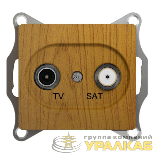 Розетка телевизионная оконечная TV/SAT 2-м СП Glossa 1дБ механизм дерево дуб SE GSL000597 детальная картинка