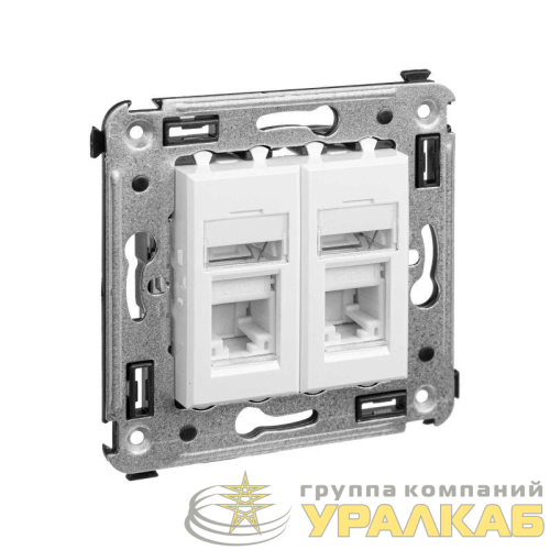 Розетка компьютерная 2-м СП Avanti "Белое облако" RJ45 кат.5E DKC 4400464 детальная картинка