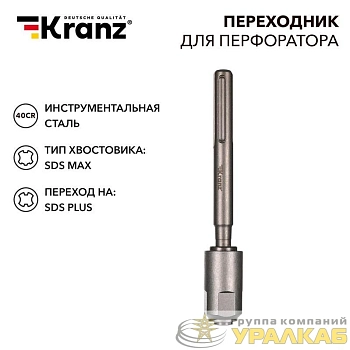 Переходник для перфоратора SDS MAX на SDS PLUS Kranz KR-91-0230