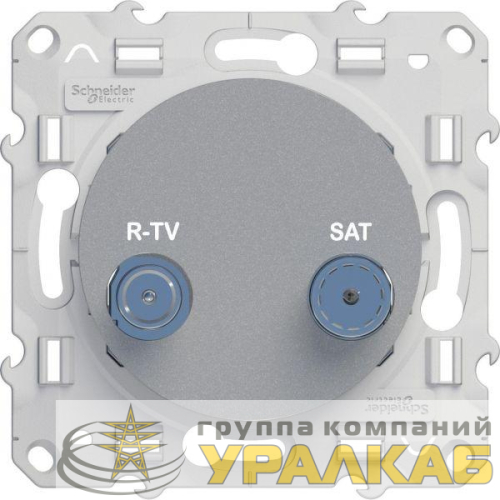 Механизм розетки СП R-TV-SAT Odace оконечная алюм. SchE S53R455 детальная картинка