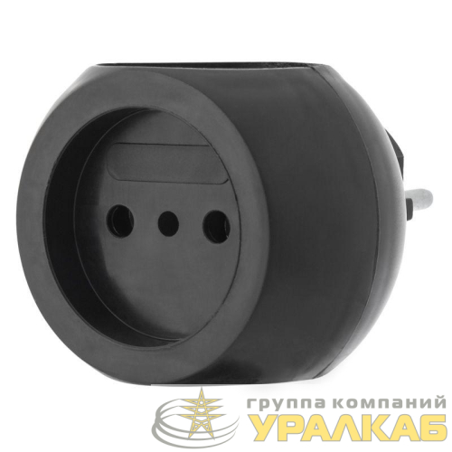 Разветвитель 3-м 6А IP20 Шар 220В черн. Rexant 11-1063-1 детальная картинка