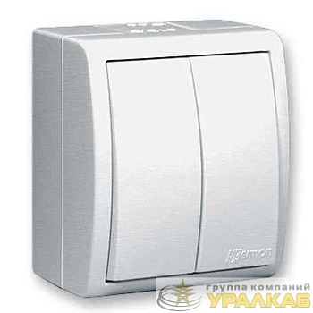 Выключатель 2-кл. ОП Simon 15 Aqua 10А IP54 с подсветкой винтов. зажим бел. Simon 