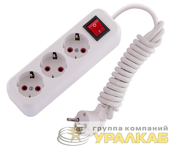 Удлинитель 3х2м с заземл. 16А IP20 Lila с выкл. LEZARD 720-0302-302