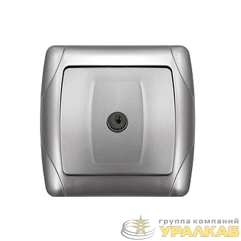 Розетка телевизионная TV 1-м СП Маргарита серебр. UNIVersal 