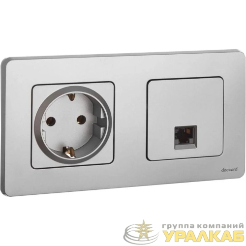 Розетка компьютерная Inspiria RJ45 кат.5E UTP алюм. IEK 