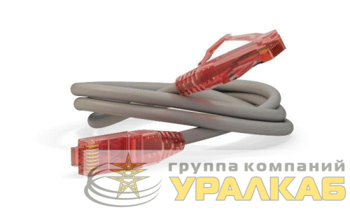 Патч-корд кат.5E U/UTP LSZH 1м PC-LPM-UTP-RJ45-RJ45-C5e-1M-LSZH-GY сер. Hyperline 42270