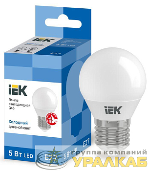 Лампа светодиодная ECO G45 5Вт шар 6500К E27 230В IEK LLE-G45-5-230-65-E27