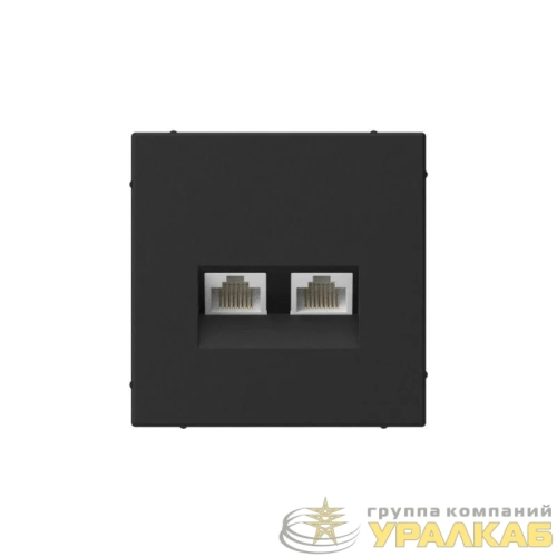 Розетка компьютерная 2-м ArtGallery RJ45 + RJ45 кат.5E механизм карбон SE 