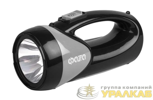 Фонарь аккумуляторный универсальный AccuF8-L1W/L12-bk 1Вт 100лм + боков. панель 12х0.5Вт 110лм аккум. 0.9А.ч ЗУ: 220В/12В IP20 черн. ФАZА 