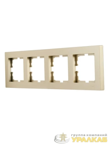 Рамка 4-м VESNA горизонт. без вставки зол. LEZARD 