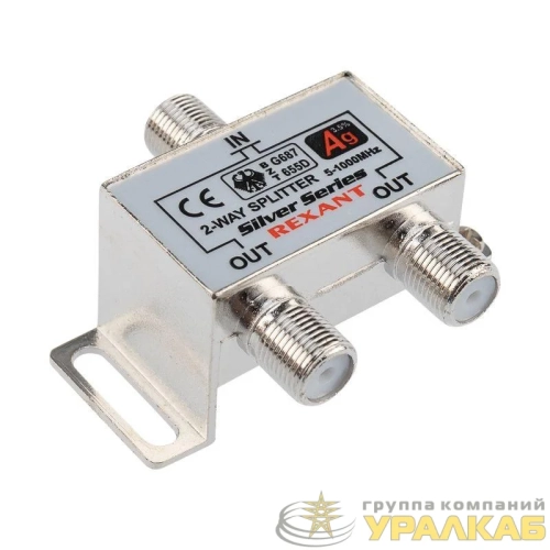 Делитель ТВ "краб" х2+3шт.F "BOX" 5-1000 МГц "Silver" Rexant 05-6101 детальная картинка