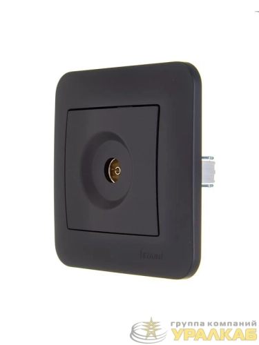 Розетка телевизионная оконечная TV СП ASTI IP20 в сборе черн. бархат LEZARD 