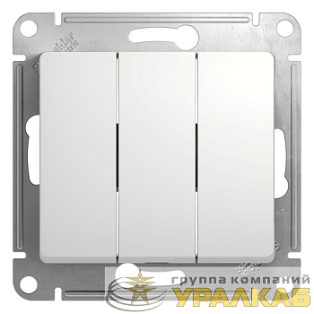 Выключатель 3-кл. СП Glossa 10А IP20 (сх. 1+1+1) 10AX механизм бел. SE GSL000131