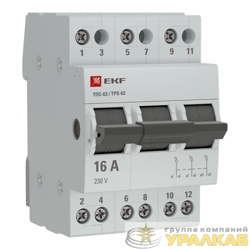 Переключатель трехпозиционный ТПС-63 3P 16А PROxima EKF 