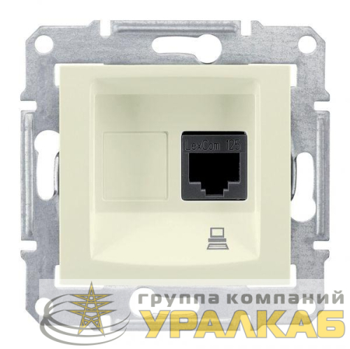 Механизм розетки компьютерной 1-м СП Sedna RJ45 кат.5E UTP неэкранир. беж. SchE SDN4300147 детальная картинка