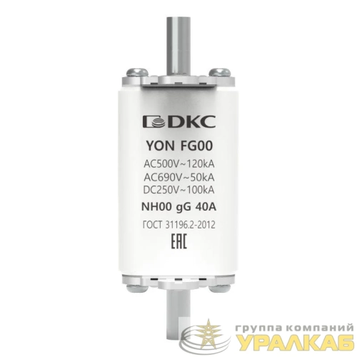 Предохранитель YON ножевого типа FG00 с одинарной индикацией 40А DKC 1FG00-0040 детальная картинка