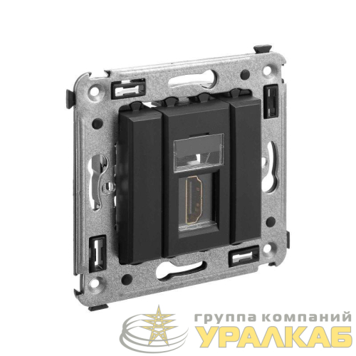 Розетка HDMI 1-м СП Avanti "Черный матовый" тип А-А DKC 4412253 детальная картинка