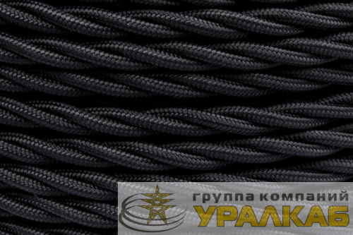 Провод ретро 2х1.5 матов. черн. (уп.50м) Bironi B1-424-73-50 детальная картинка