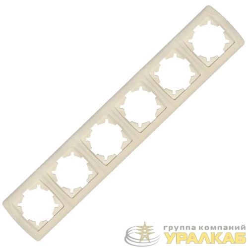 Рамка 6-м Маргарита горизонт. сл.кость (ivory) UNIversal 