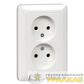 Розетка 2-м СП Хит 16А IP21 250В без заземл. без защ. шторок бел. SE RS16-235-B