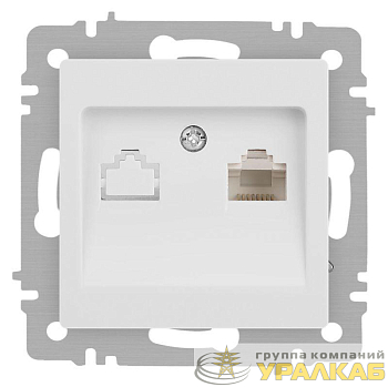 Розетка Accent 6-303-01М информационная RJ45 IP20 СУ бел. матов. Intro Б0063625