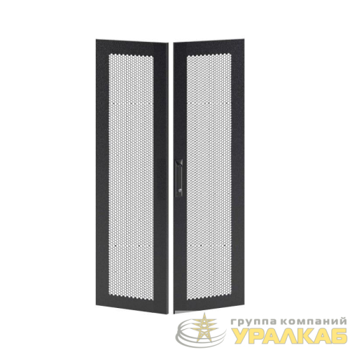 Дверь двустворчатая для IT-CQE 1600х800 перфорир. RAL9005 DKC 