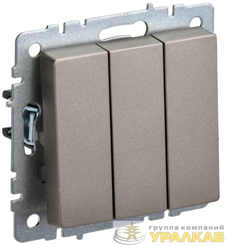Выключатель 3-кл. СП BRITE ВС10-3-0-БрШ 10А механизм шампань IEK BR-V30-0-10-K37 детальная картинка