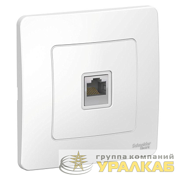 Розетка компьютерная 1-м СП Blanca RJ45 кат.5E бел. SE BLNIS045001