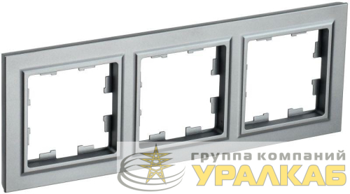 Рамка 3-м BRITE РУ-3-БрС сталь IEK BR-M32-K46