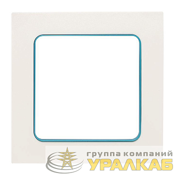 Рамка 1-м Стокгольм бел. с линией цвета син. PROxima EKF EXM-G-304-30