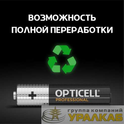 Элемент питания алкалиновый AAA/LR03 (блист. 4шт) Professional Opticell 5052002