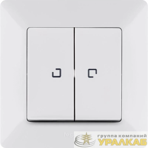 Выключатель 2-кл. СП Valena Life 10А IP20 250В 10AX с подсветкой с лицев. панелью механизм бел. Leg 752428 детальная картинка