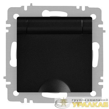 Розетка Accent 6-203-05 2P+E Schuko с крышкой 16А-250В IP20 СУ антрацит Intro Б0063747