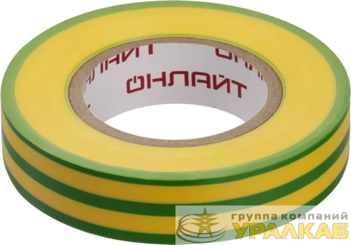 Изолента ПВХ 90 600 OIT-B15-20-YG желт./зел. ОНЛАЙТ 