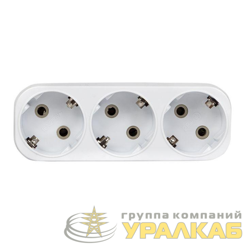 Разветвитель 3-м с заземл. 16А IP20 250В плоск. PROxima EKF ARP16-3 детальная картинка