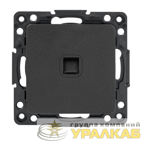 Розетка телефонная 1-м Стокгольм механизм черн. PROxima EKF EZT01-034-10 детальная картинка