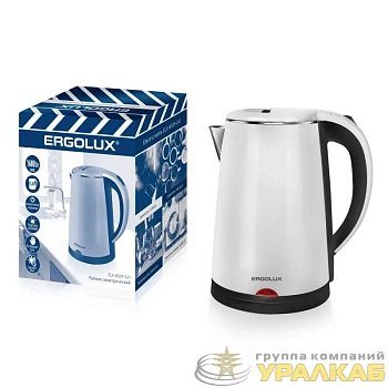 Чайник ELX-KS09-C41 нерж. сталь/пластик 1.8л 220-240В 1600Вт черн./бел. ПРОМО Ergolux 