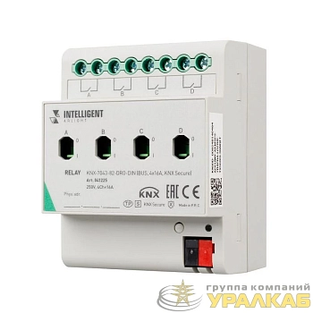 Модуль релейный KNX-7043-82-DRO-DIN (BUS 4х16А KNX Secure) IP20 пластик INTELLIGENT ARLIGHT 041225