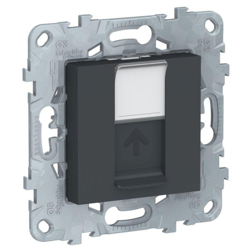 Механизм розетки компьютерная UNICA NEW RJ45 одиноч. кат.5е UTP антрацит SchE NU541154 детальная картинка