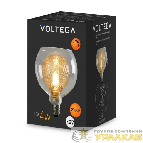 Лампа светодиодная Loft Led G125 4Вт 2700К E27 DIM Voltega 8546 детальная картинка