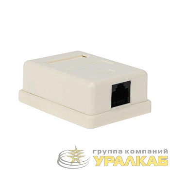 Розетка компьютерная 1-м ОП RJ45 кат.5E UTP неэкранир. бел. Rexant 03-0121