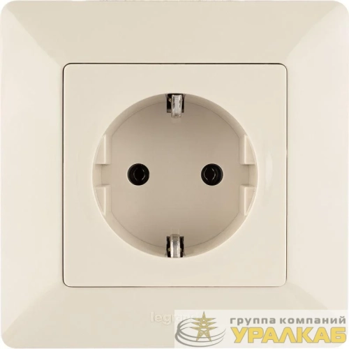 Розетка 1-м СП Valena Life 16А IP2X 250В 2P+E безвинтов. клеммы с лицев. панелью механизм сл. кость Leg 753521 детальная картинка