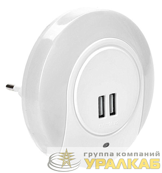 Светильник-ночник 001 круг USB датчик освещения 220В IEK LDNN5-001-SQ-P-00-S-K01