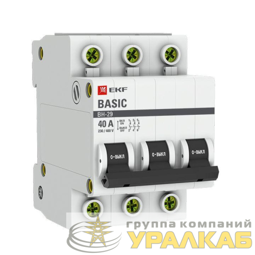 Выключатель нагрузки 3п 40А ВН-29 Basic EKF SL29-3-40-bas детальная картинка